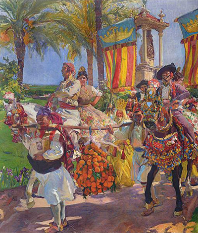 Valencia, Couples on Horseback Joaquin Sorolla